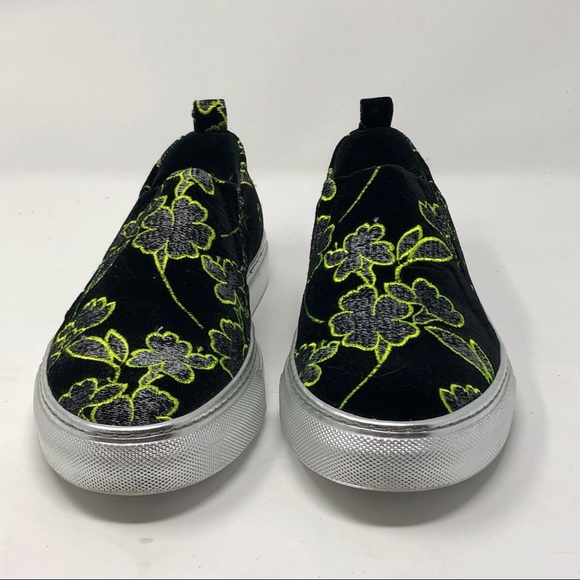 Giambattista Valli Jacquard Sneakers in Black/Lime - Picture 2 of 8